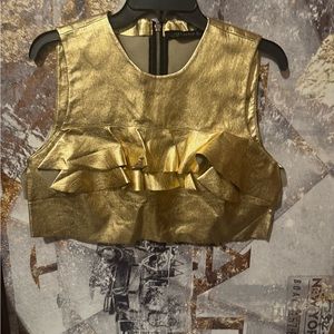 Faux leather crop top